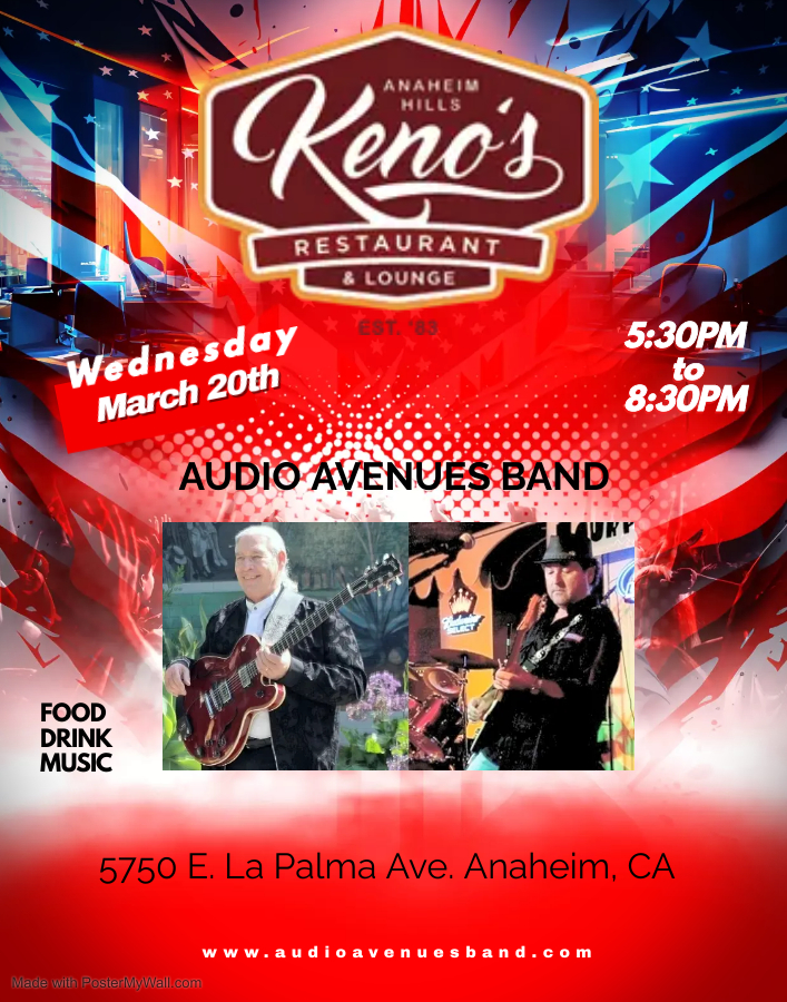 Live At Keno's March 20th 5:30 - 8:30