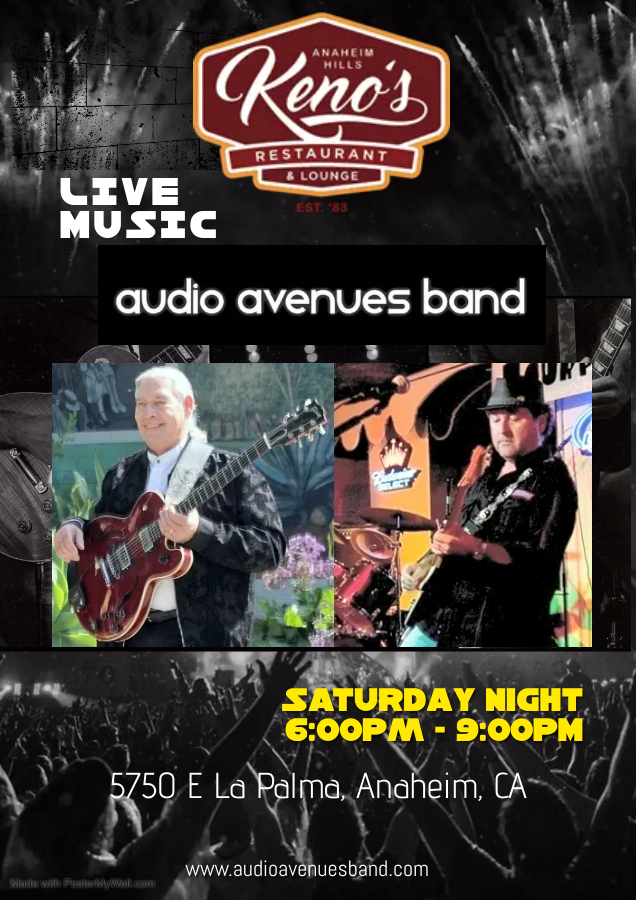 Audio Avenues at Keno's Saturday April 20th 6-9PM